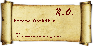 Mercsa Oszkár névjegykártya